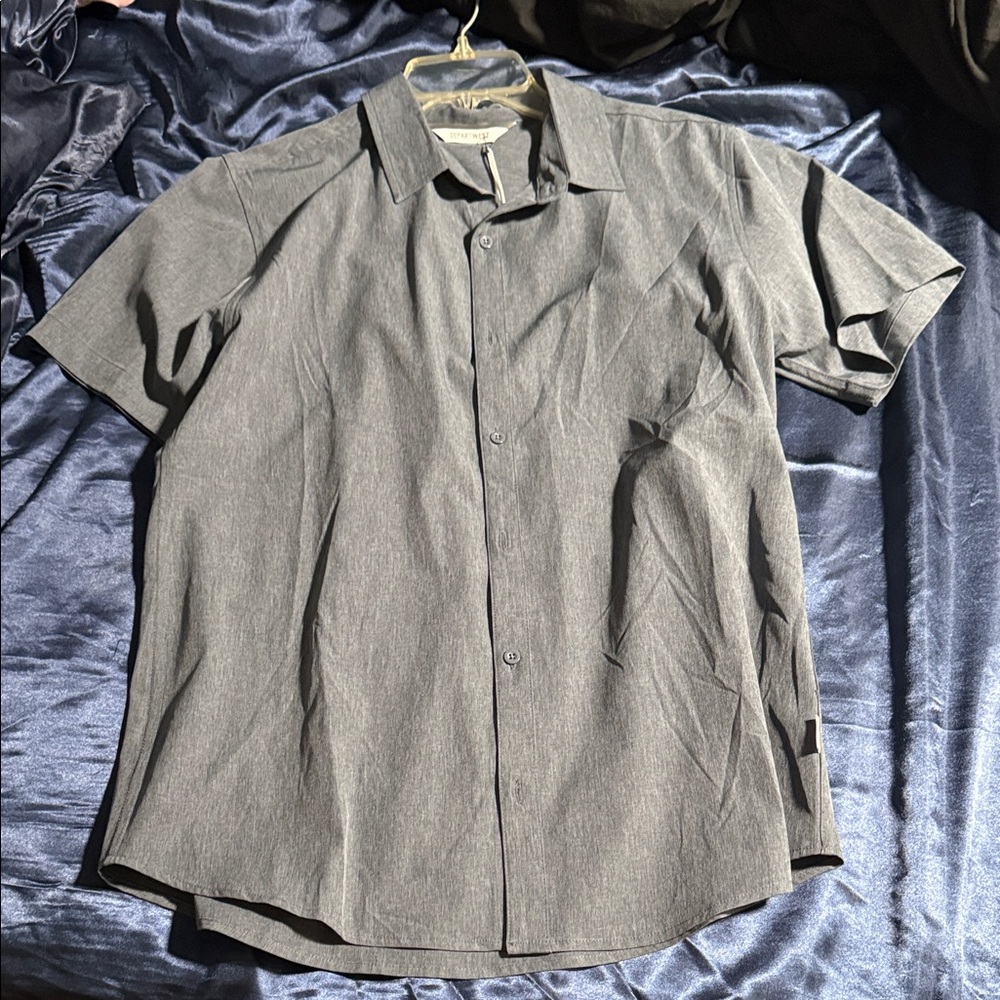 Classic Gray Men's Casual Button Down Shirt